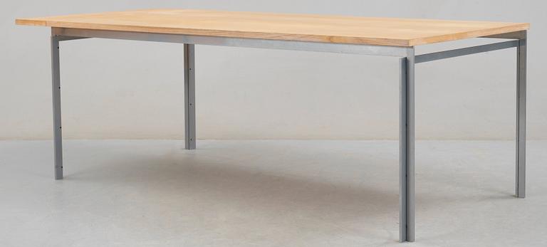 A Poul Kjaerholm ash and steel 'PK-51' desk, E Kold Christensen, Denmark, maker's mark in the steel.