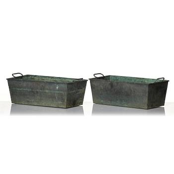 Swedish Grace, a pair of bronze planters, 1920s-1930s.