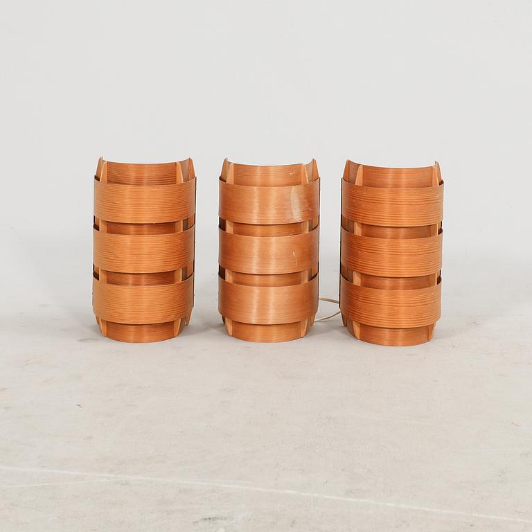 Hans-Agne Jakobsson, vägglampor 3 st "Lysett" Markaryd 1970-tal.