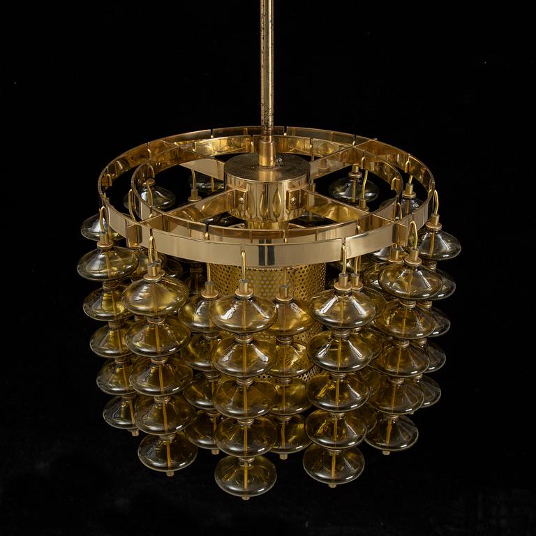 Hans-Agne Jakobsson, a brass and glass 'Estrella' ceiling light, Markaryd.