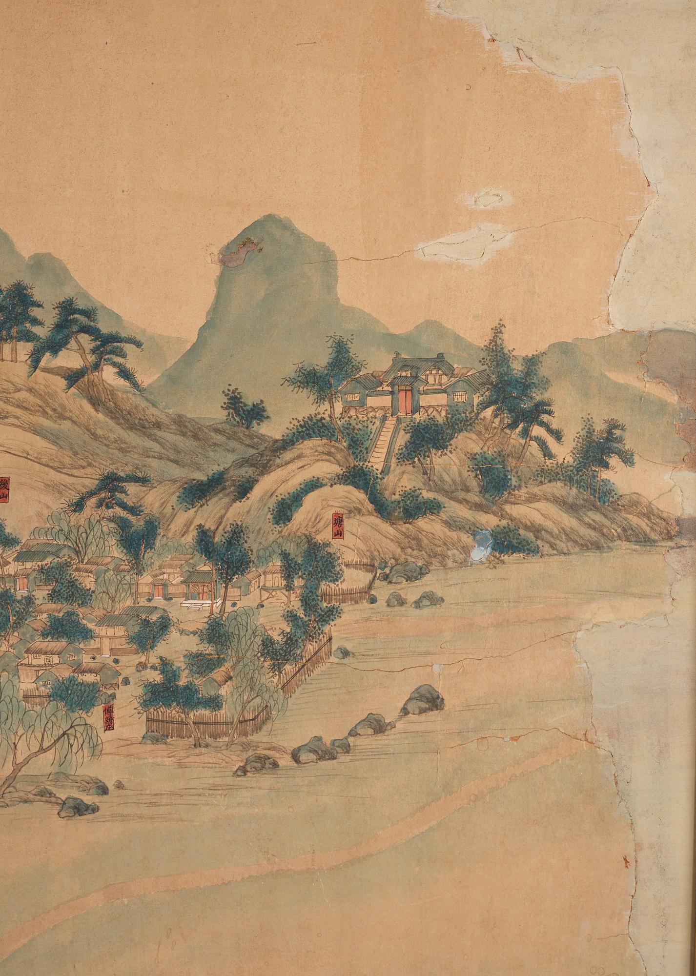 A long scroll painting by unknown Chinese artist, Qing dynasty/early 20th Century.