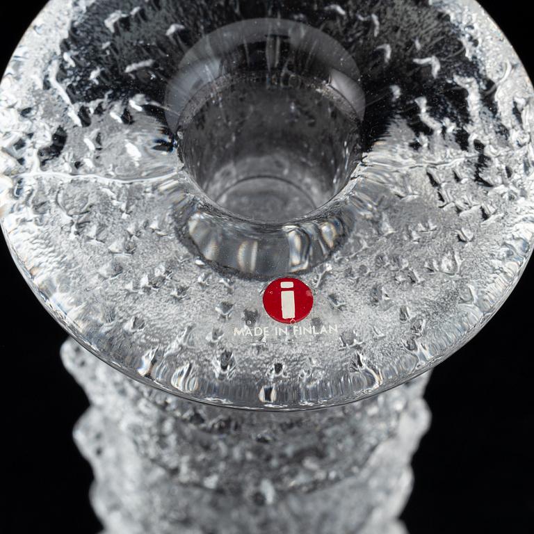 Timo Sarpaneva, a set of five glass candle sticks, 'Festivo', Iittala, Finland. Designed 1966.