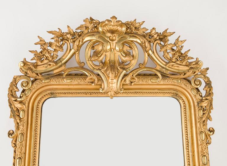 SPEGEL samt KONSOLBORD, nyrokoko, 1800-andra hälft.