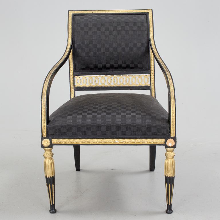 KARMSTOL, sengustaviansk, omkring 1800.