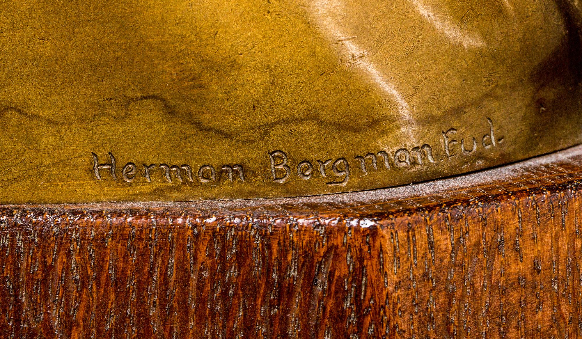 ALFRED OHLSON, brons, signerad AO och Herman Bergman Fud.