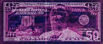 212. David LaChapelle, "Negative Currency: Fifty Dollar Bill Used As Negative", 1990 - 2008.