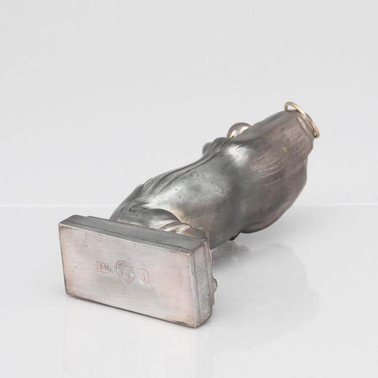 Thorwald Alef, a part gilt pewter sculpture 'Madonna and child', Firma Svenskt Tenn, Stockholm 1975.