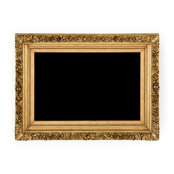 A wood frame with decorations of oak leaves. Circa 1900.