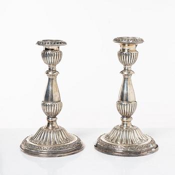 Ljusstakar, ett par, sterlingsilver, Camusso, Peru, 1900-tal.