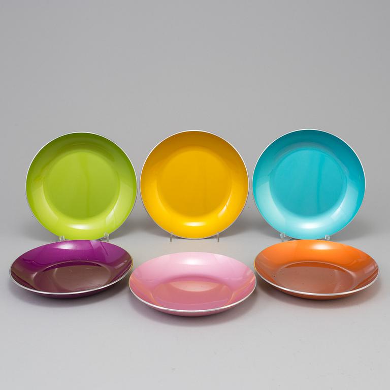 A set of six 1960´s enamel bowls probably from Emalox Norway.