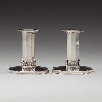 A pair of Atelier Borgila sterling candlesticks, Stockholm 1933.