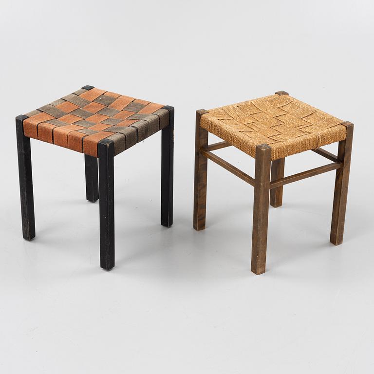 Axel Larsson, two similar stools, Svenska Möbelfabriken, Bodafors, Sweden, 1930's.