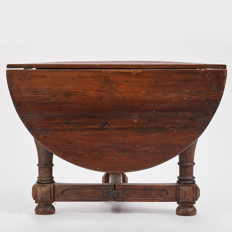 A Swedish Baroque gate-leg table, early 18th century.