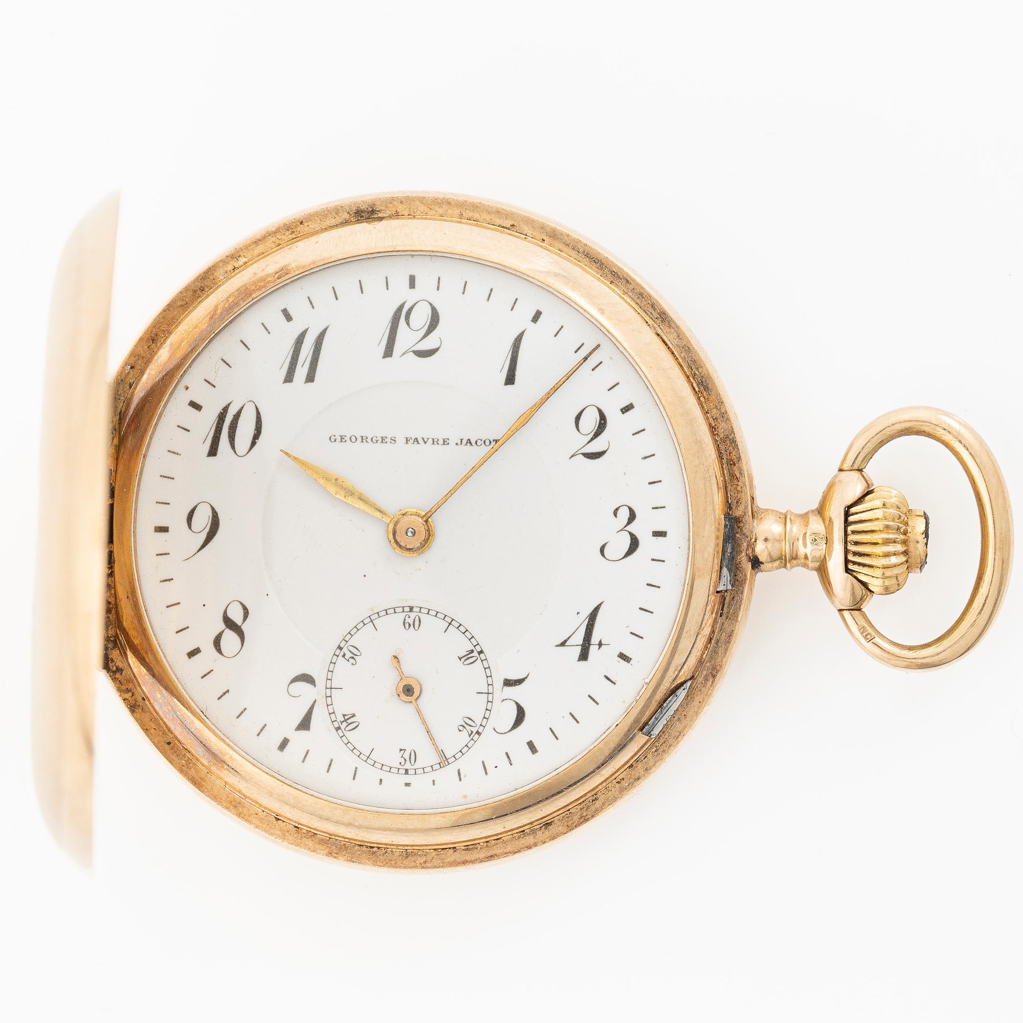 Georges Favre-Jacot, ladie's pocket watch, hunter case, 33 mm.