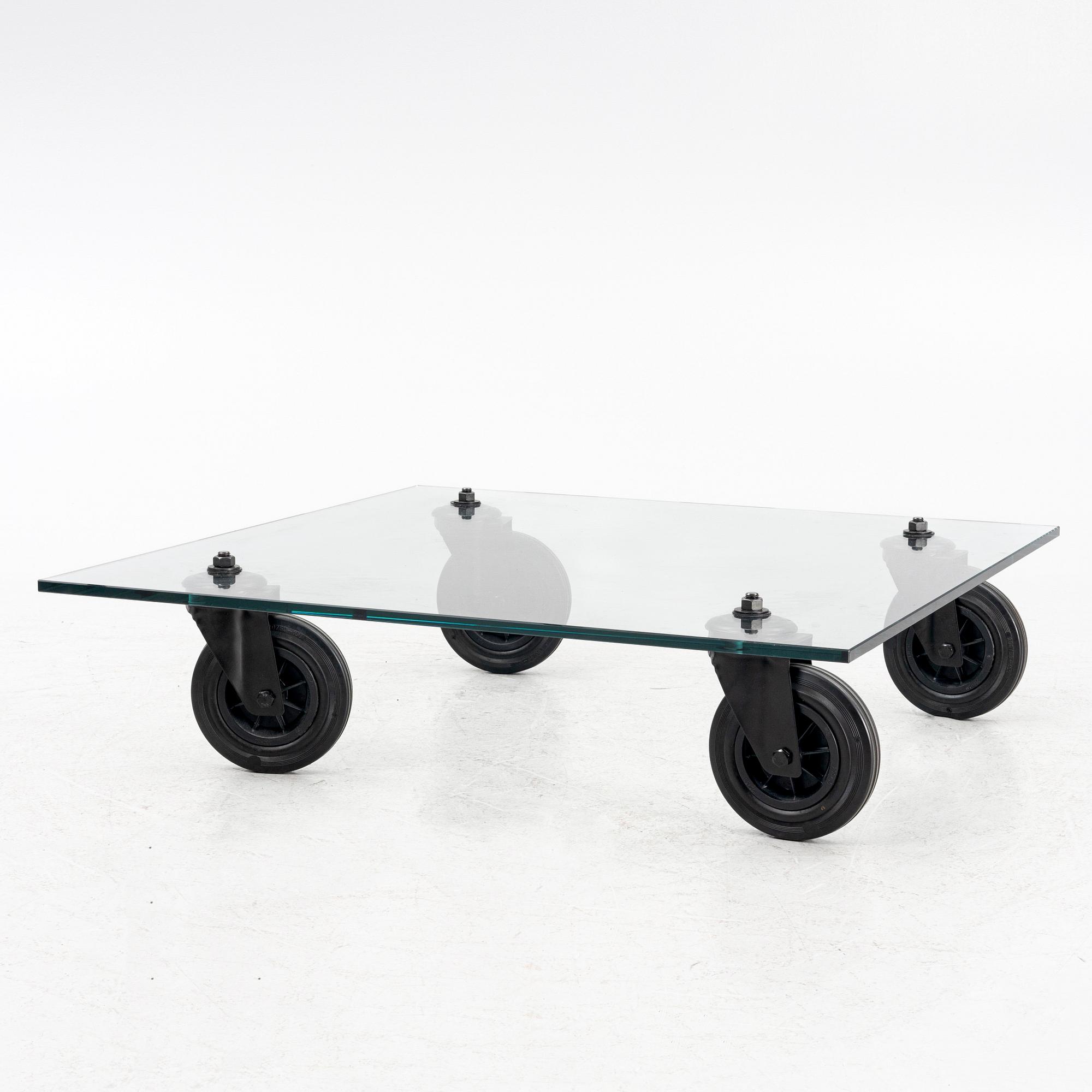 Gae Aulenti, Coffee table, "Table with Wheels", Fontana Arte, Italy late 20th century/21st century.