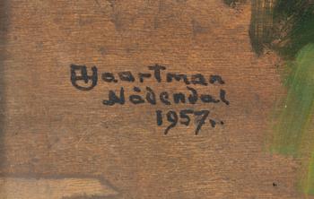 Axel Haartman, oil on board, signed and dated Nådendal 1957.