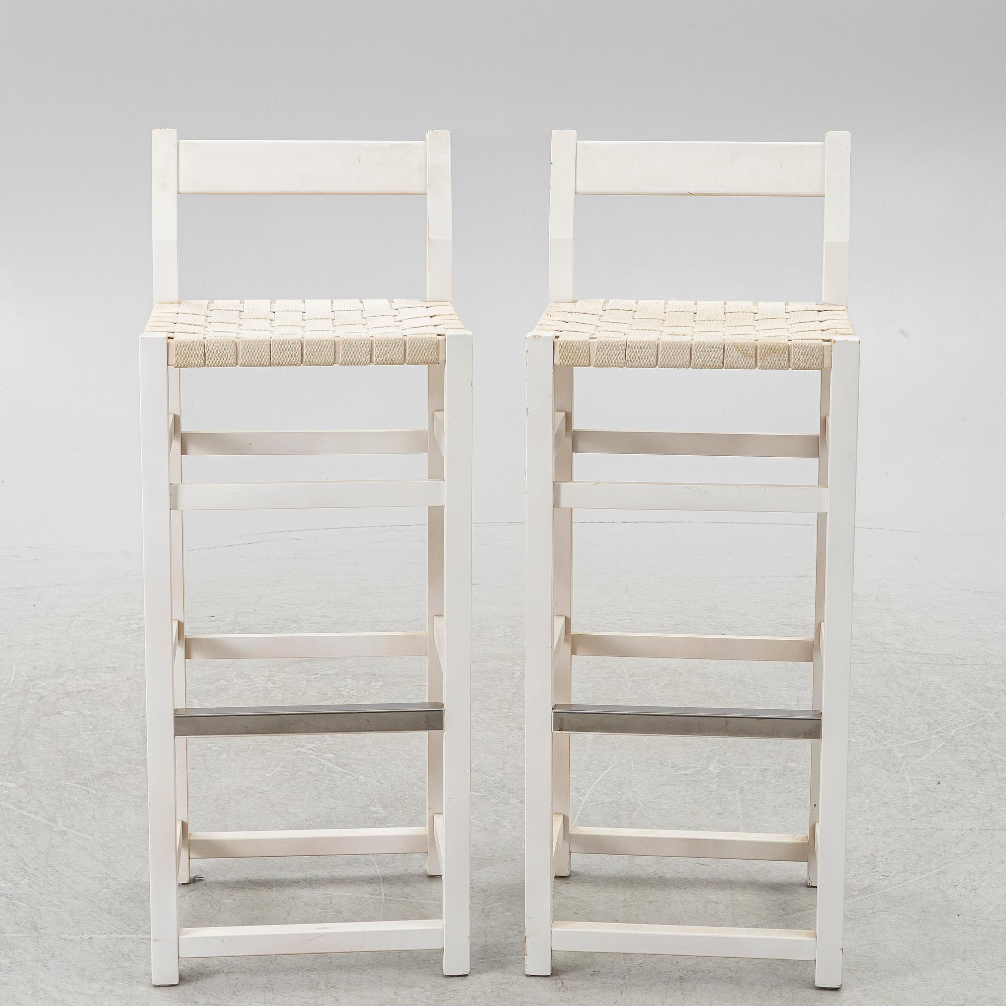 John Kandell, Bar stools, a pair, "Schablon", Källemo, late 20th century.