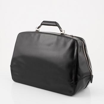 Bally, a black leather bag.