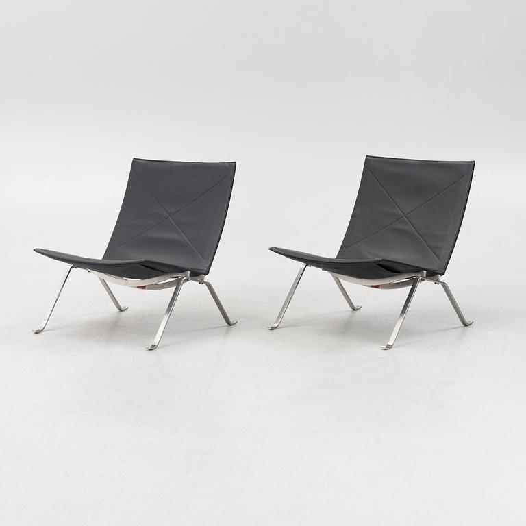 Poul Kjaerholm, fåtöljer, ett par, "PK22", Fritz Hansen, Danmark.