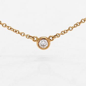 Tiffany & Co, Elsa Peretti, collier, 18K guld med en briljantslipad diamant ca 0.05 ct.