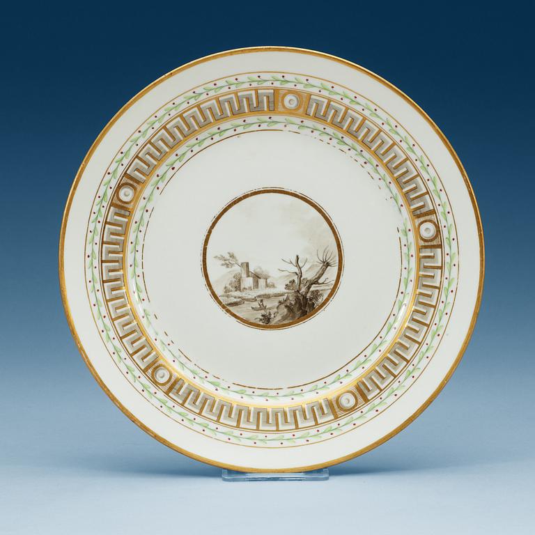 A set of 11 French dinner plates, ca 1800.