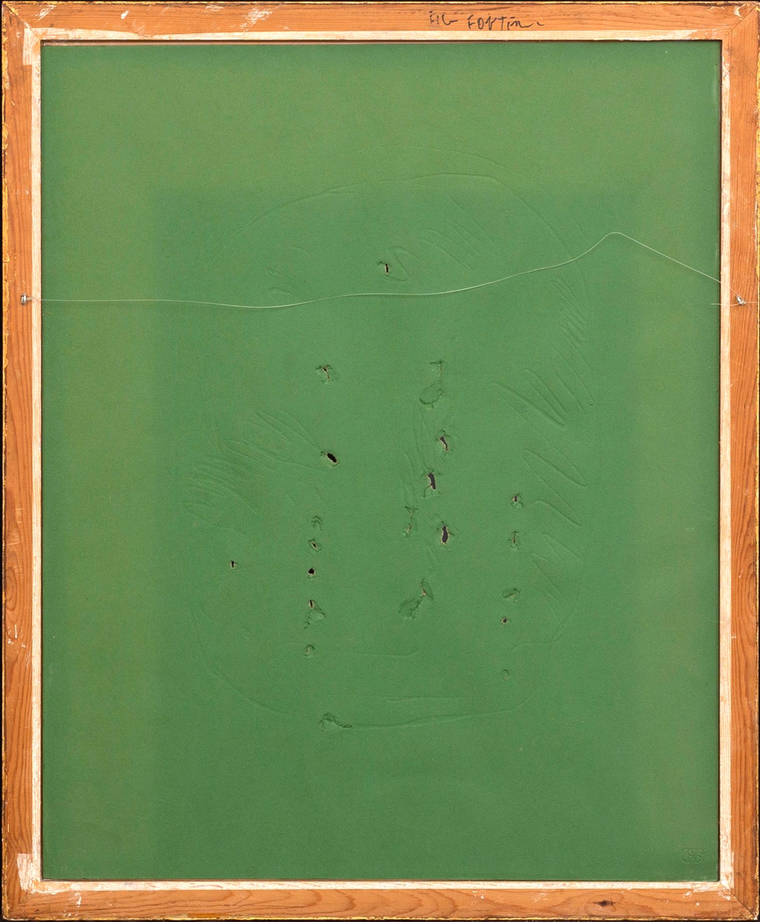 Lucio Fontana, a signed and numbered etching with relievo and perforation.