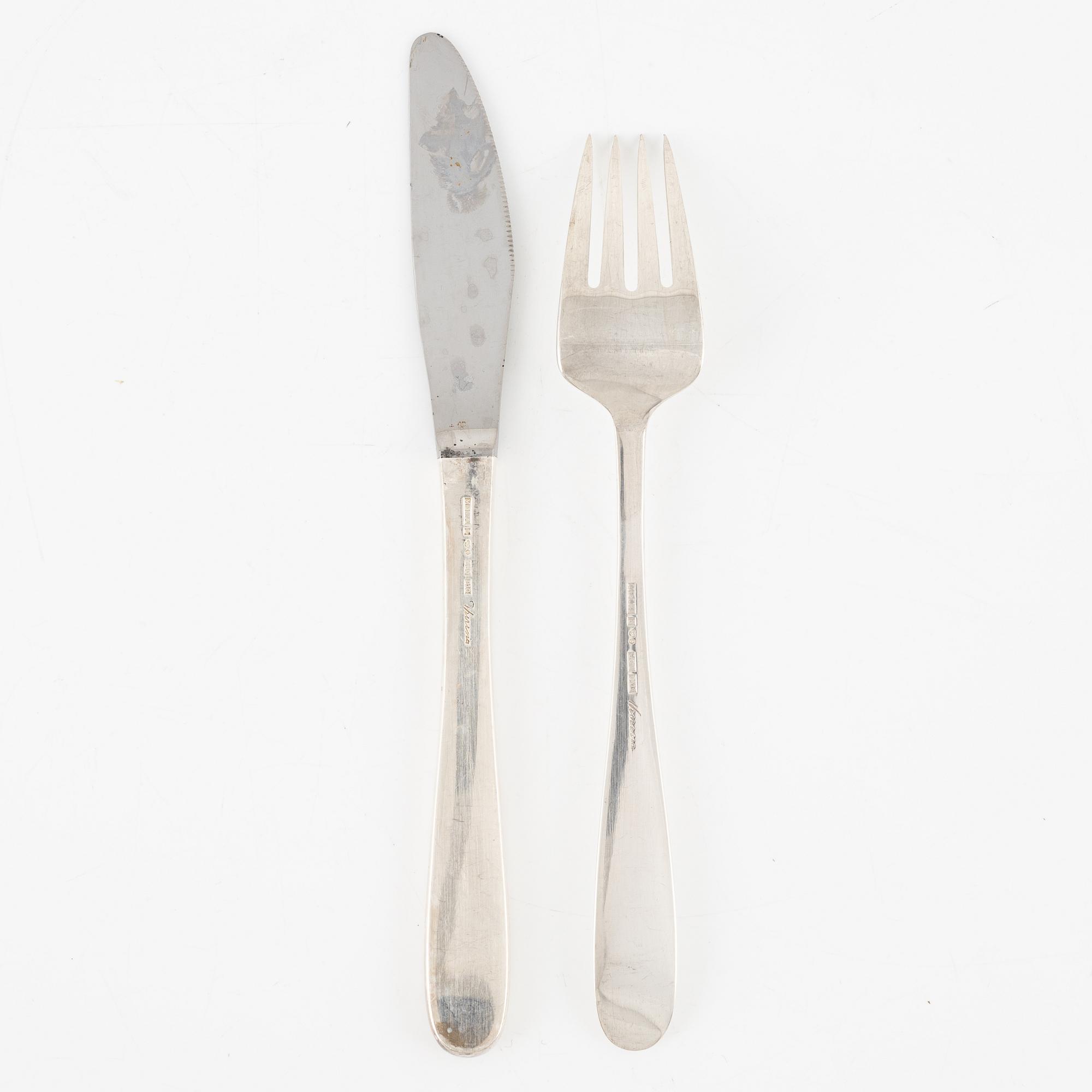 Theresia Hvorslev, cutlery set, 24 pieces, silver, "Tradition", Mema, Lidköping 1970s.