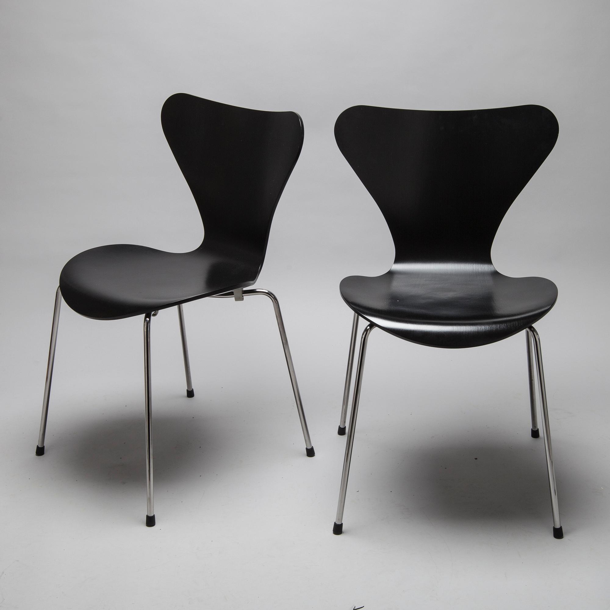 STOLAR, 6 st, "Sjuan", Arne Jacobsen, Fritz Hansen, 2000-tal.
