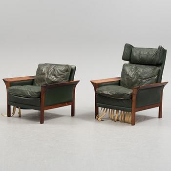 A 1960's Danish sofa, with 2 easy chairs and 2 tables by Glostrup.