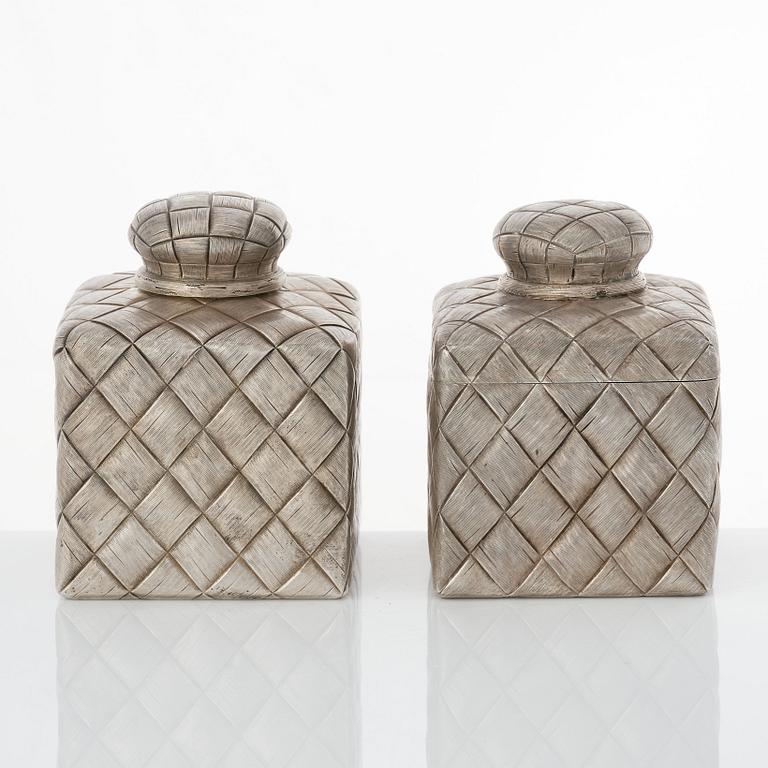 Teservis, trompe l'oeil, 8 delar, silver, av Vasiliy Ivanov, S:t Petersburg 1895.