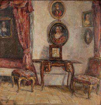 Elna Jacobsson, oil on panel, signed and dated 1929.