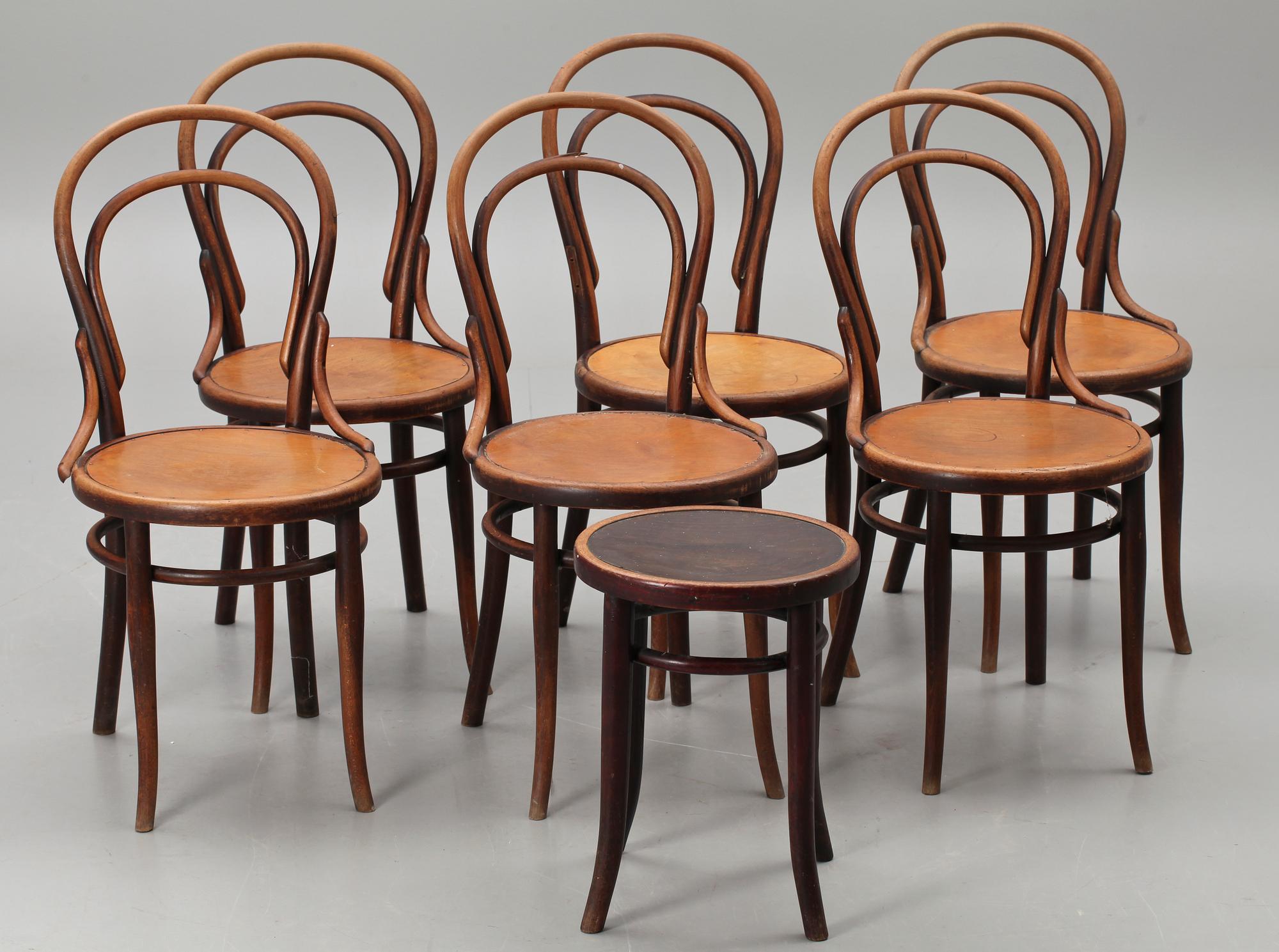 STOLAR, 6 st, och PALL, Thonet, 1900-talets första hälft.