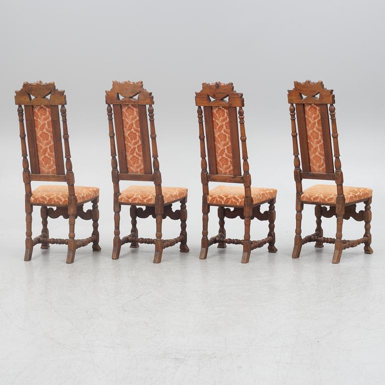 Four Baroque chairs, early 18th century.