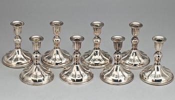 LJUSSTAKAR, 8 st, silver, Norge, 1900-tal.