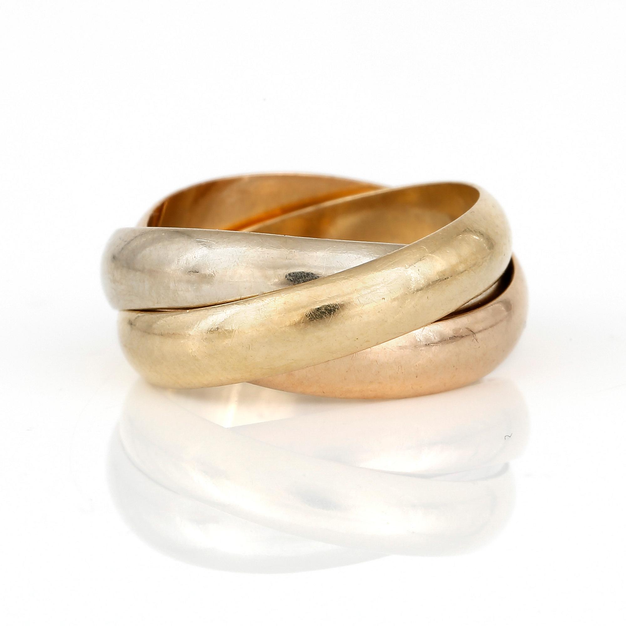 RING, Cartier Trinity, trefärgad 18K guld. Vikt ca 6 g.