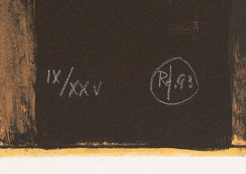 Roj Friberg, färglitografi, monogramsignerad, numrerad IX/XXV och daterad -93.