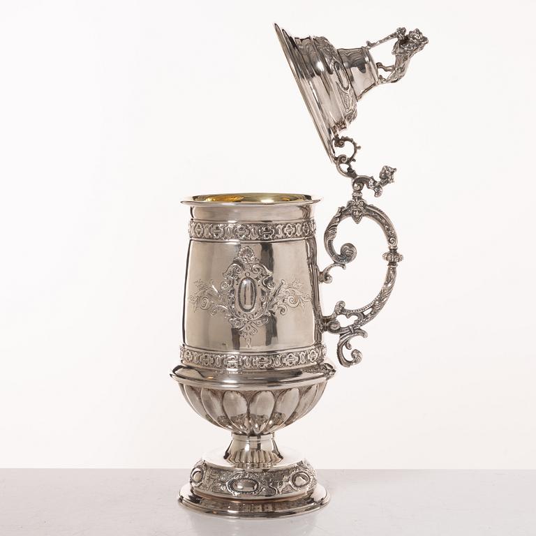 Praktkanna, sterlingsilver, nyrenässansstil, Lale Silverware & Co Ltd, Istanbul, Turkiet, 1900-tal.