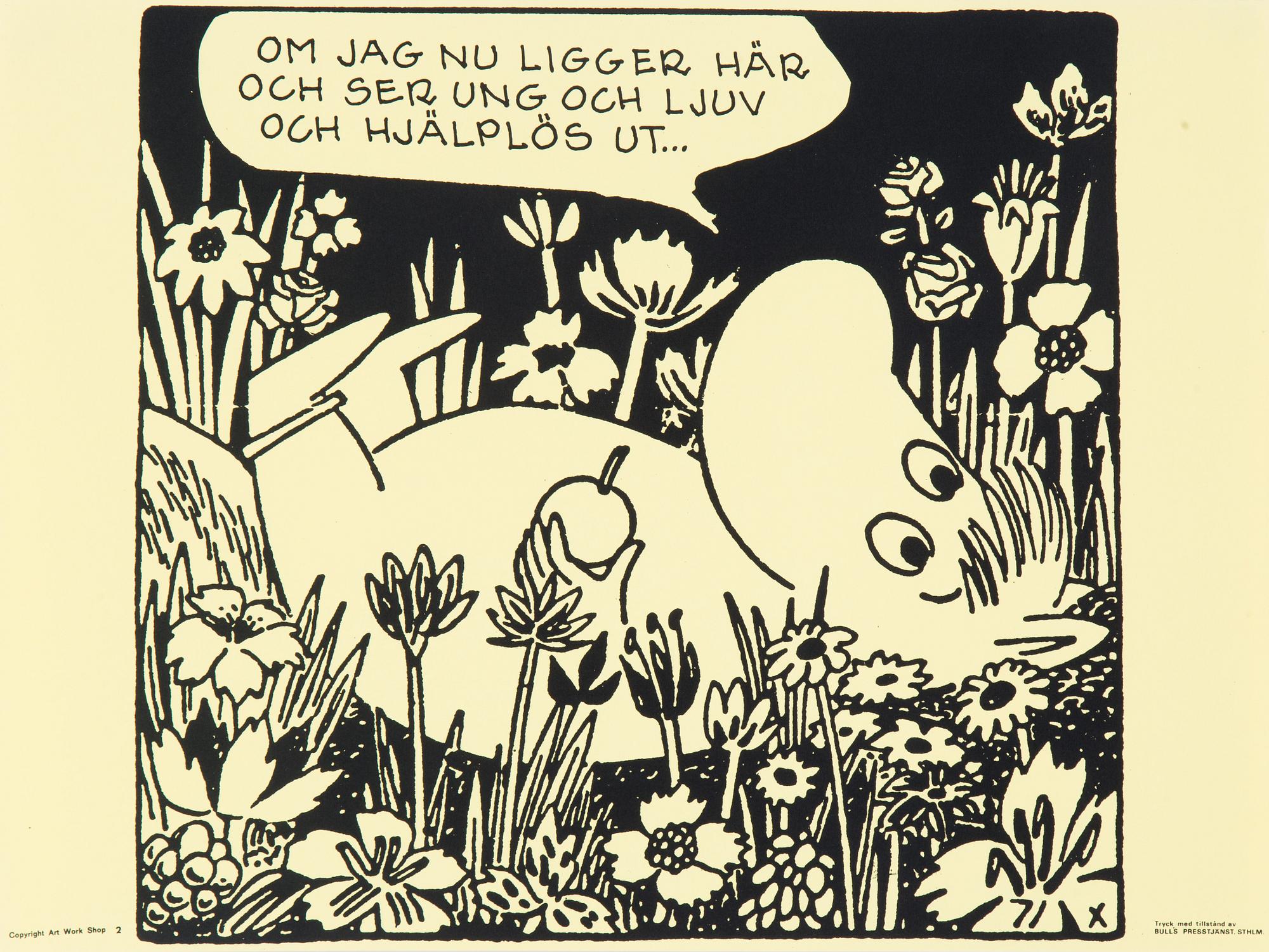 AFFISCHER, 6 stycken, Tove Jansson, Bulls Presstjänst, Stockholm, 1960-tal.