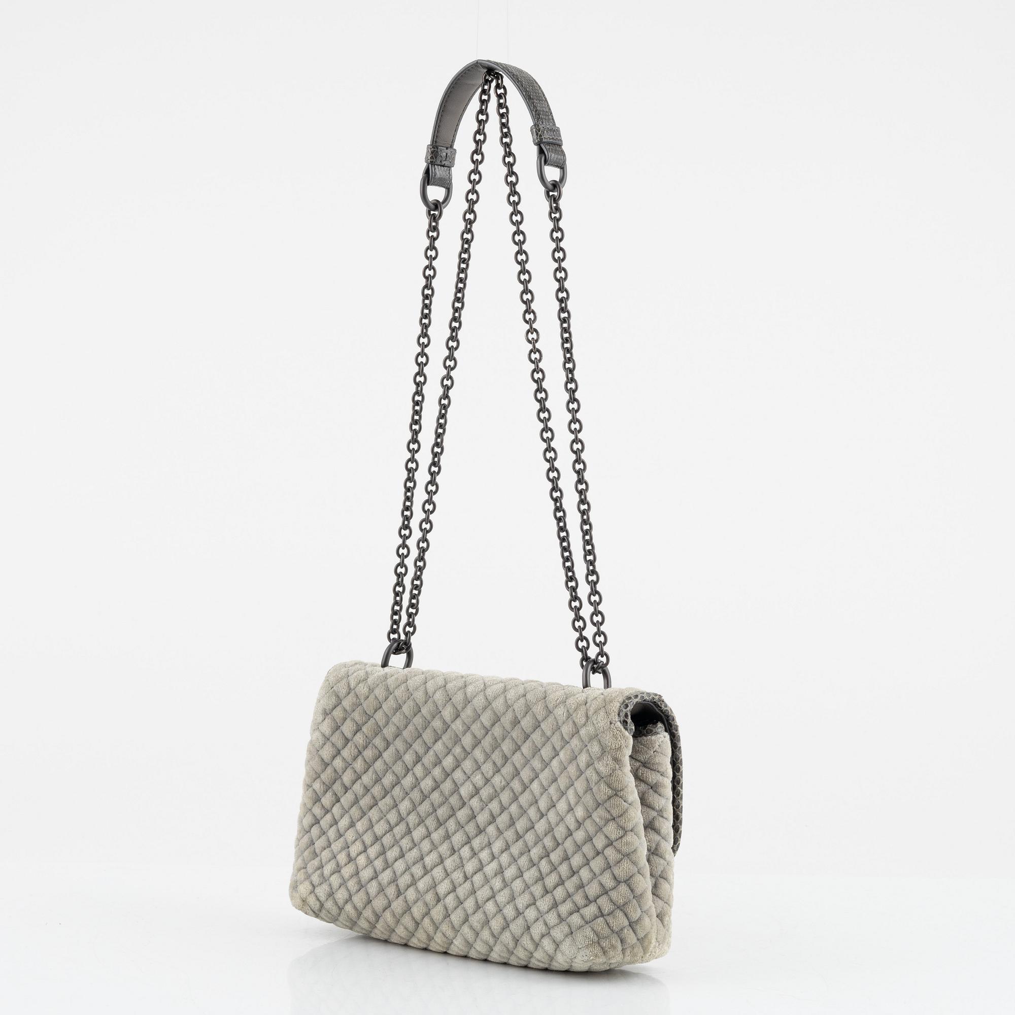 Bottega Veneta, 'Olimpia' quilted velvet shoulder bag.