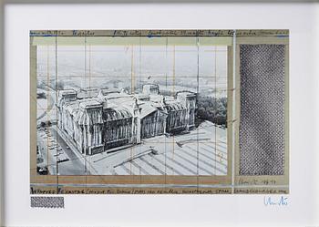 Christo & Jeanne-Claude, offset in colours with application. Signed.