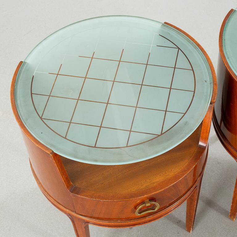 A pair of bed tables, by Bodafors, 1940/50s.