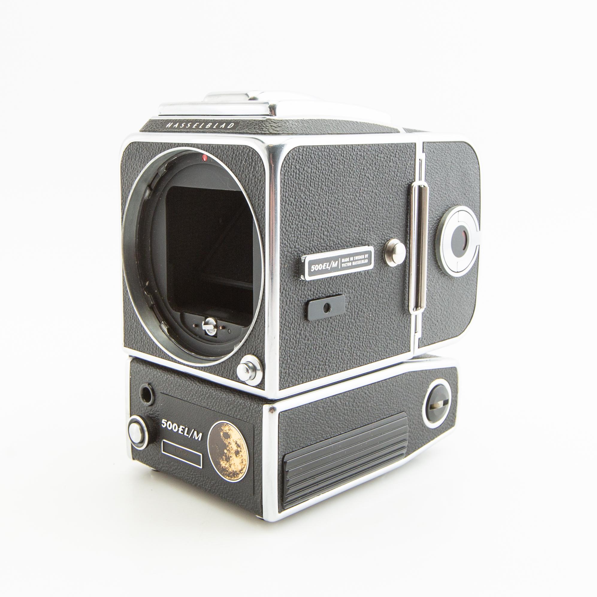 Kamera Hasselblad 500 EL/M kamerahus och objektiv.