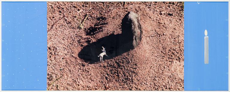Risto Suomi, photograph and acrylic paint, signed and dated 1988.