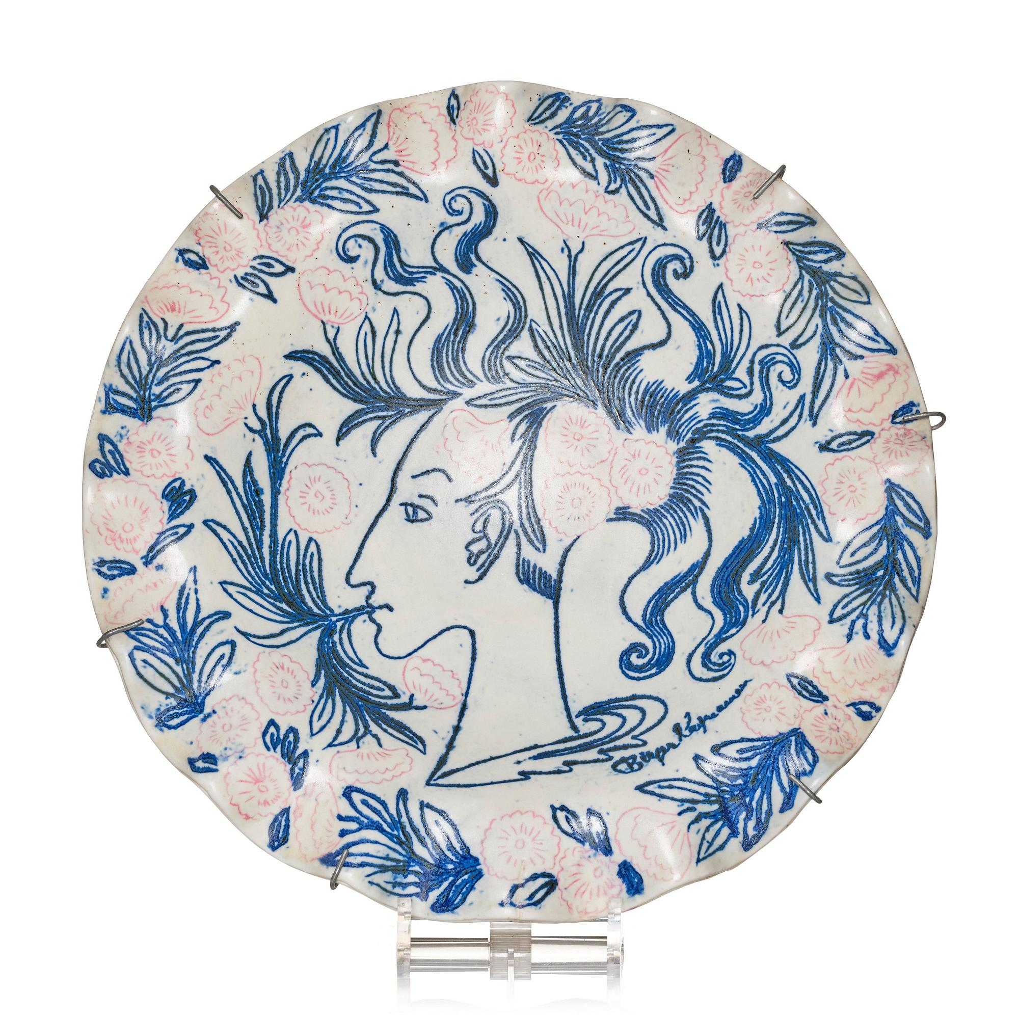 Birger Kaipiainen, a ceramic dish, Arabia, Finland 1930s, reportedly unique.