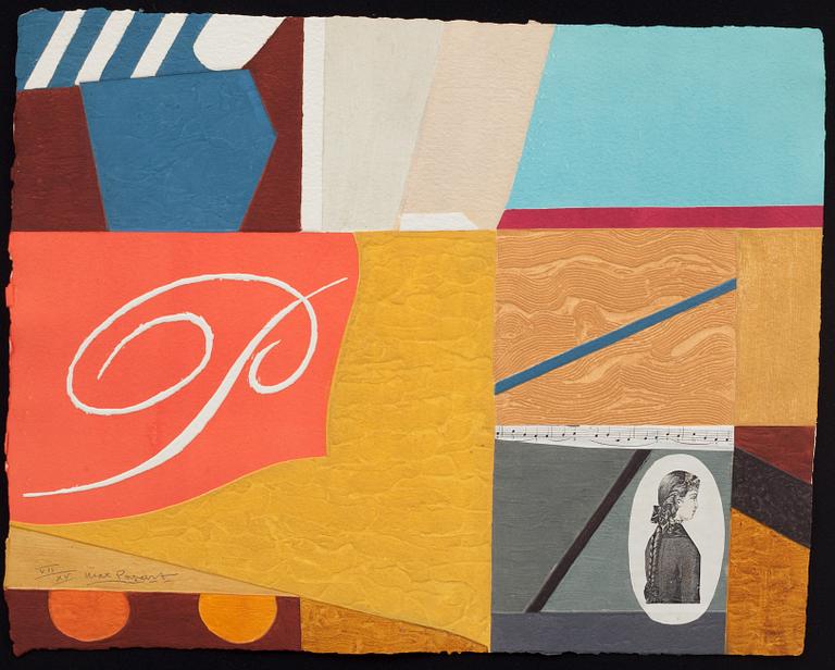 MAX PAPART,carborundum med collage. Signerad och numrerad VII/XV.