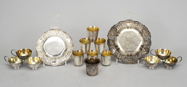 PARTI SILVER, 15 delar, 1900-tal. Tot vikt ca 618 g.