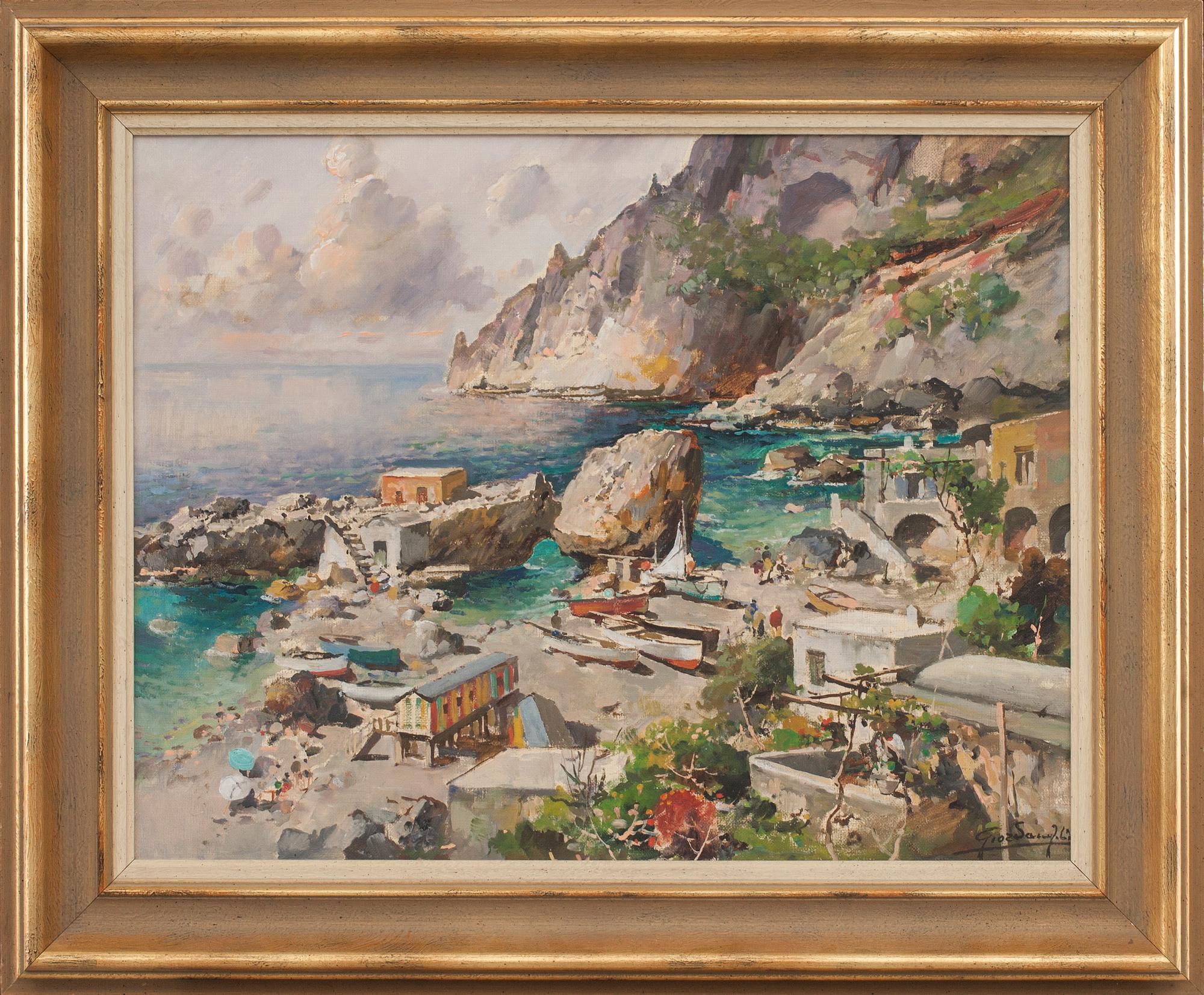 FELICE GIORDANO, olja på duk, signerad.