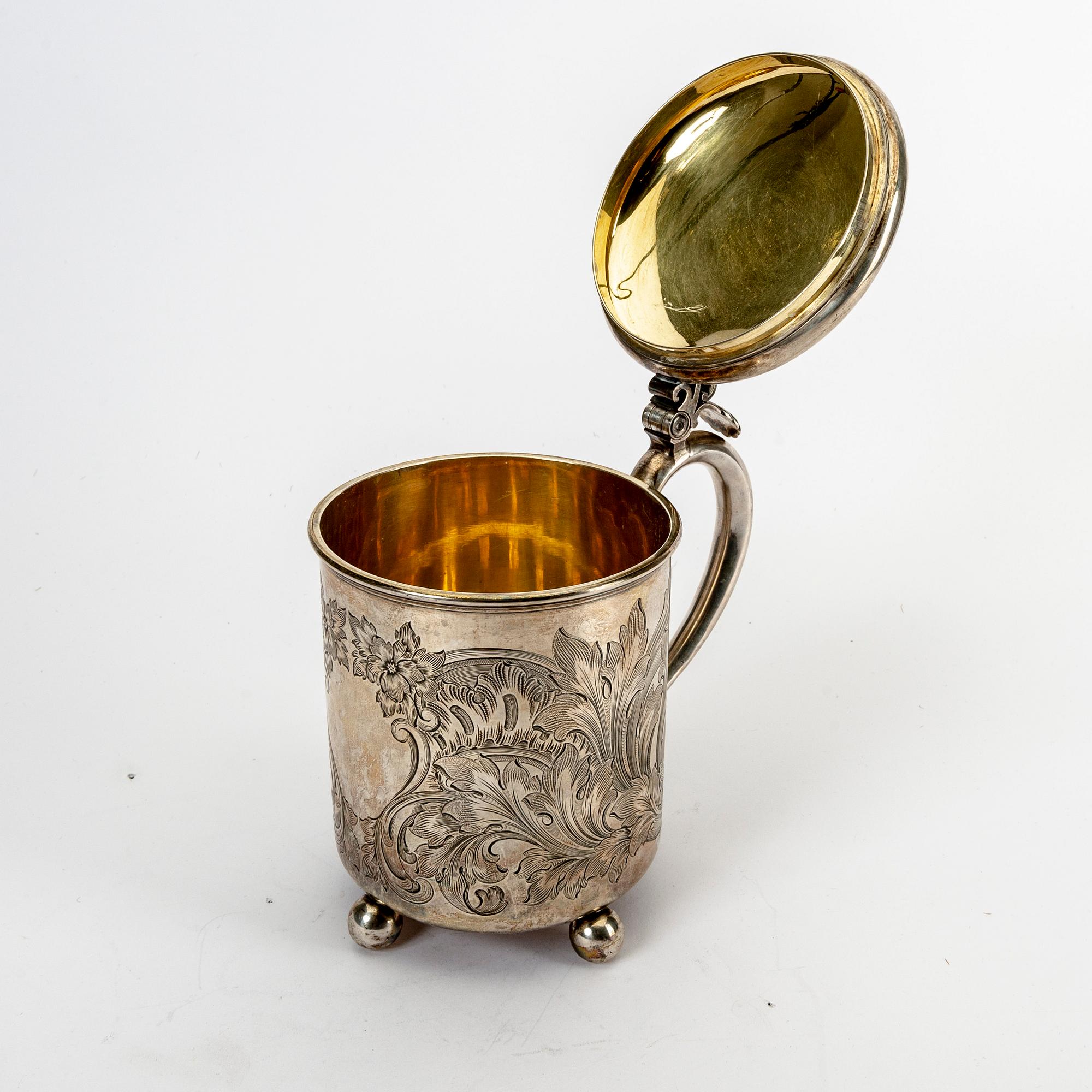 Stop barockstil silver St Petersburg oidentifierade stämplar sent 1800-tal.