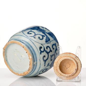 A blue and white jar, Ming dynasty (1368-1644).