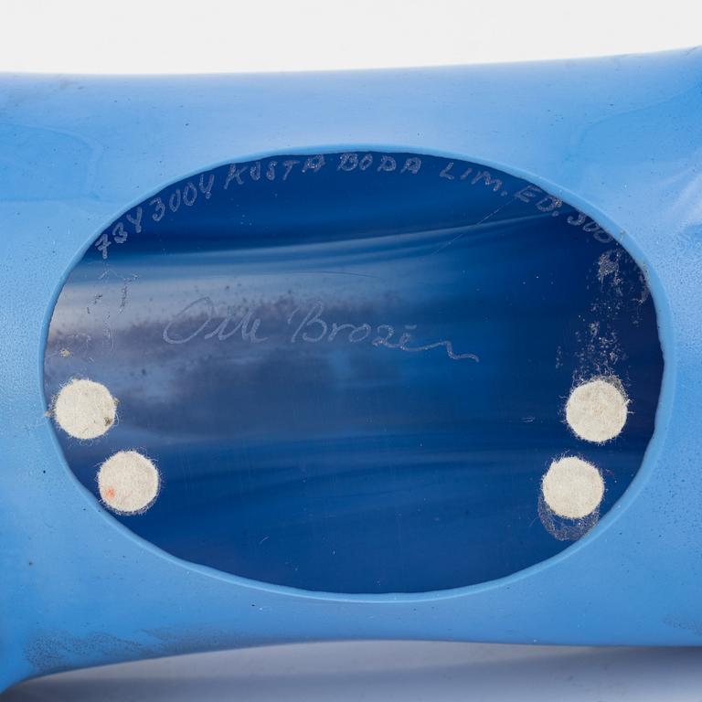 Olle Brozén, a signed glass car sculpture, Kosta Boda, limited edition.